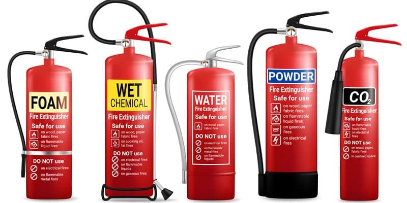 types of fire extinguishers